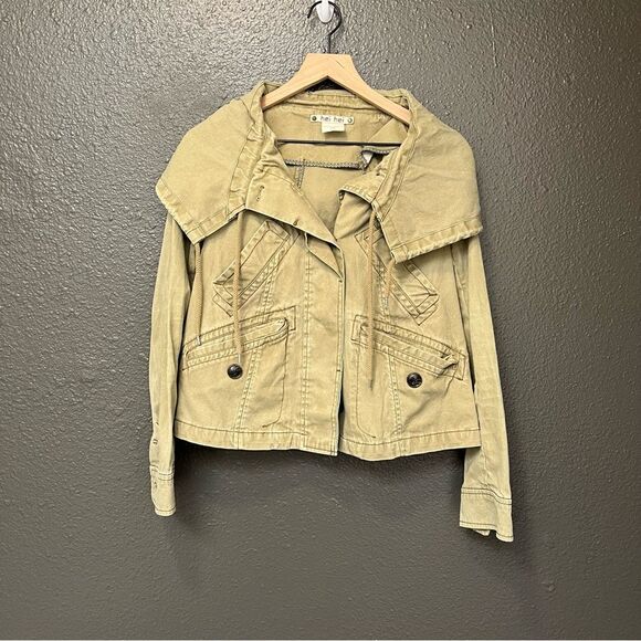Hei Hei, Anthropologie, Olive Green Anorak Hooded Utility Jacket XS - Picture 1 of 11